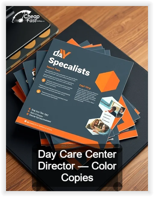 Day Care Center Director business card design sample