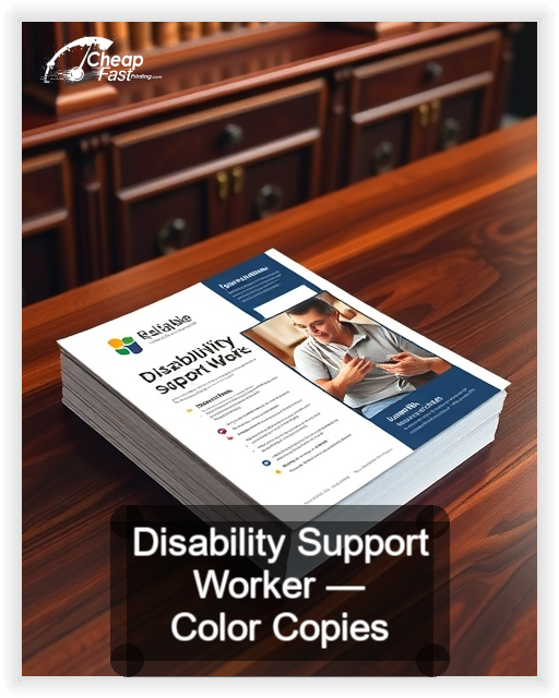 Disability Support Worker business card design sample
