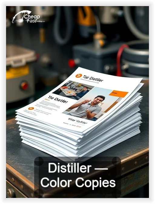 Distiller business card design sample