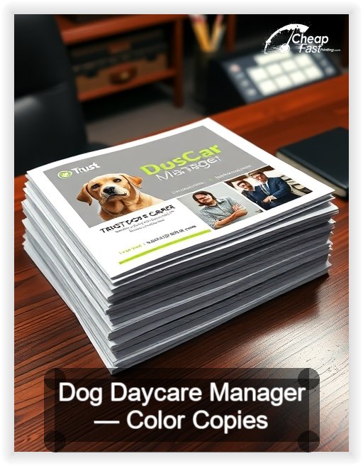 Dog Daycare Manager business card design sample