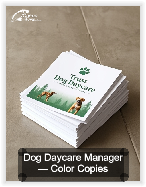 Dog Daycare Manager business card design sample