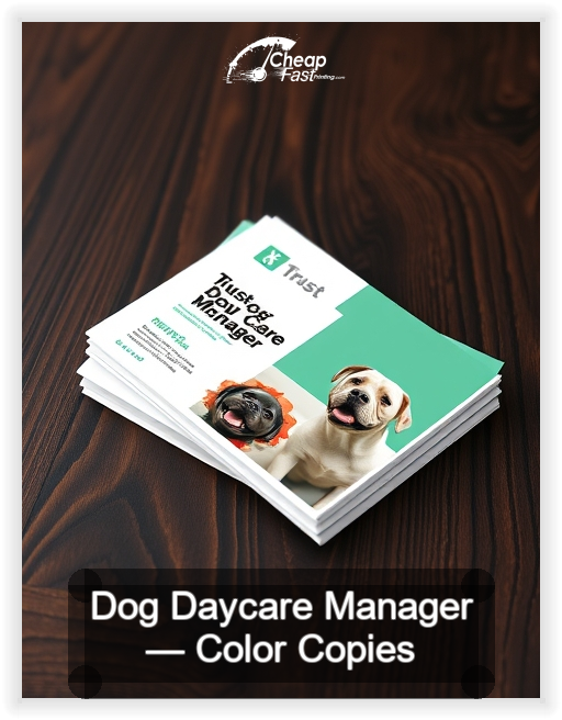 Dog Daycare Manager business card design sample