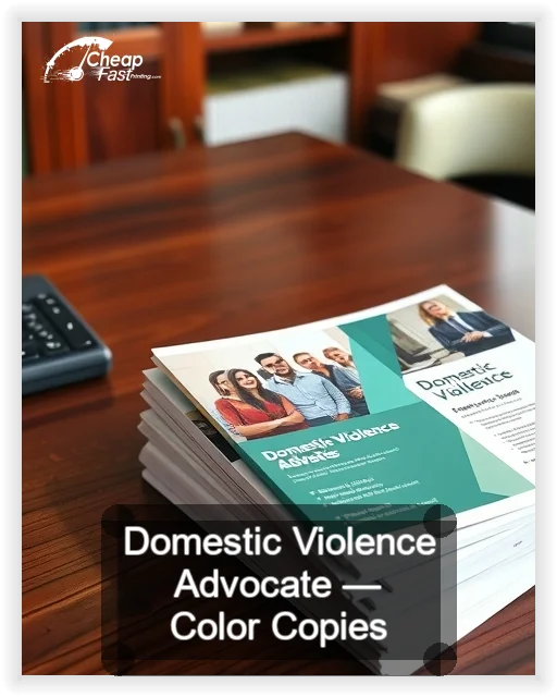 Domestic Violence Advocate business card design sample