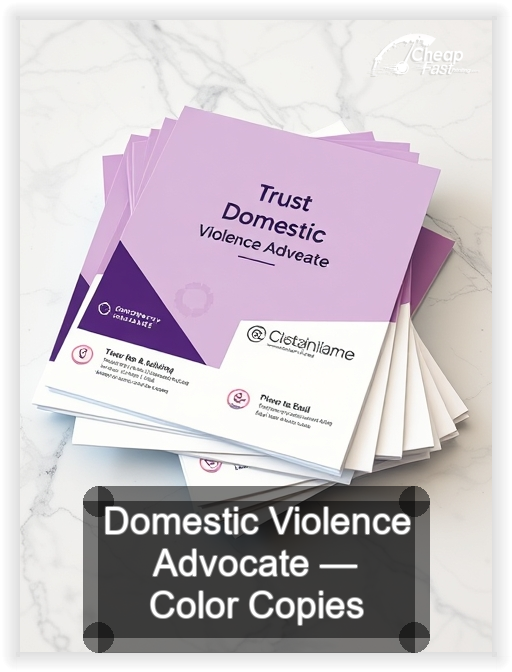 Domestic Violence Advocate business card design sample