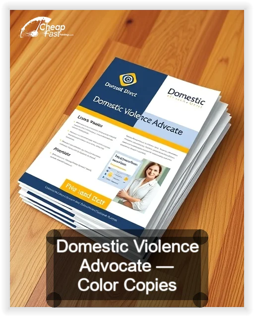 Domestic Violence Advocate business card design sample
