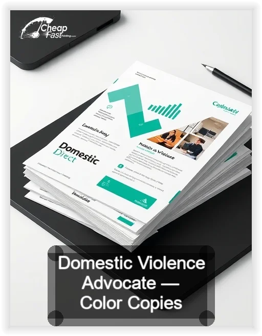 Domestic Violence Advocate business card design sample