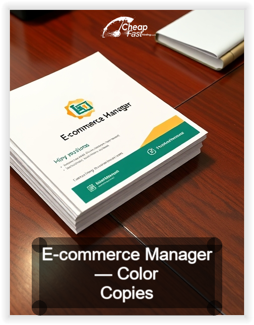 E Commerce Manager business card design sample