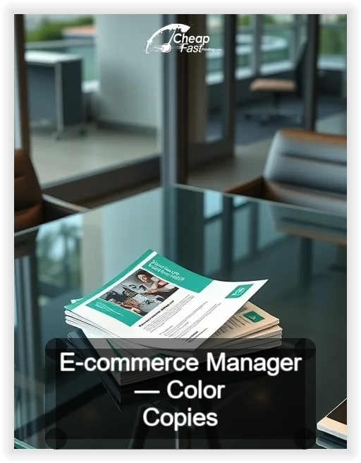 E Commerce Manager business card design sample