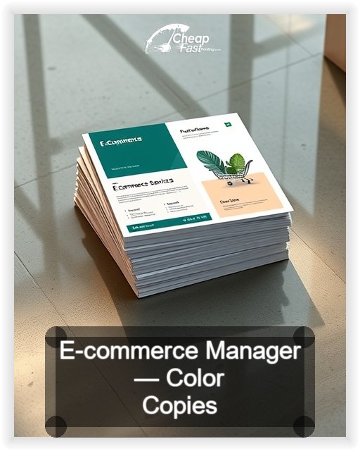 E Commerce Manager business card design sample