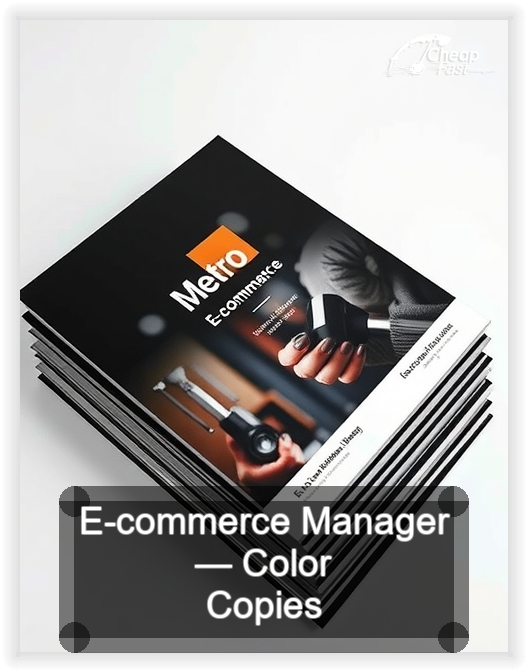 E Commerce Manager business card design sample