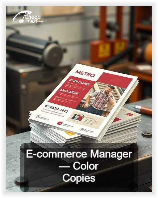 E Commerce Manager business card design sample