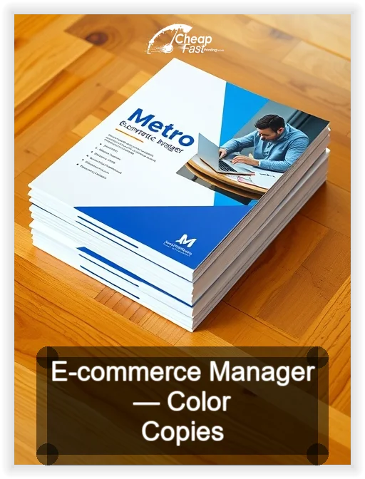 E Commerce Manager business card design sample