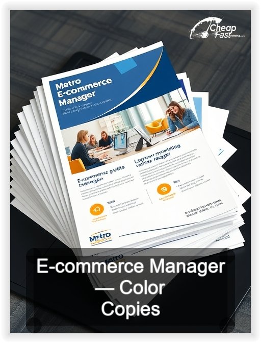 E Commerce Manager business card design sample