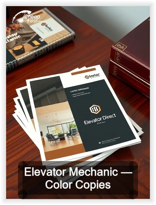 Elevator Mechanic business card design sample