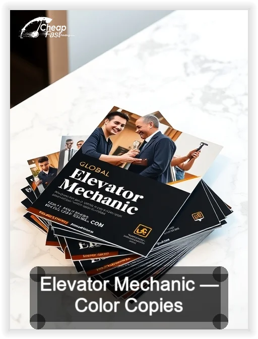 Elevator Mechanic business card design sample