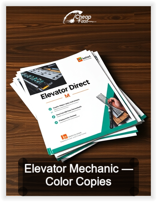 Elevator Mechanic business card design sample