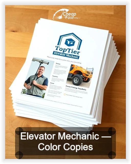 Elevator Mechanic business card design sample