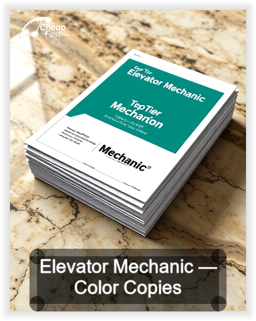 Elevator Mechanic business card design sample