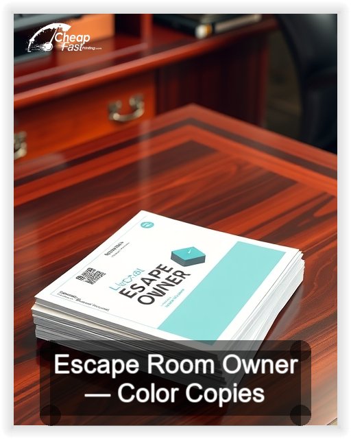 Escape Room Owner business card design sample