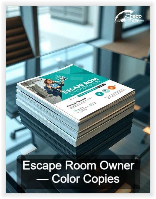 Escape Room Owner business card design sample