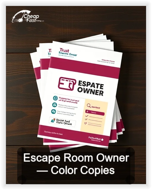 Escape Room Owner business card design sample