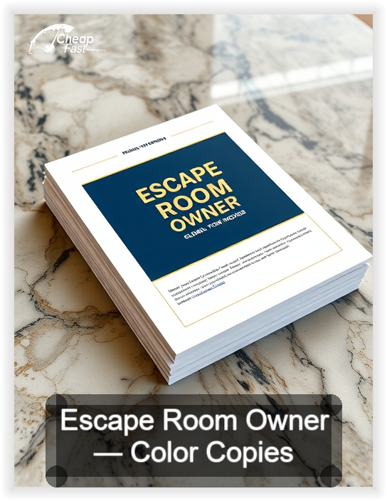 Escape Room Owner business card design sample