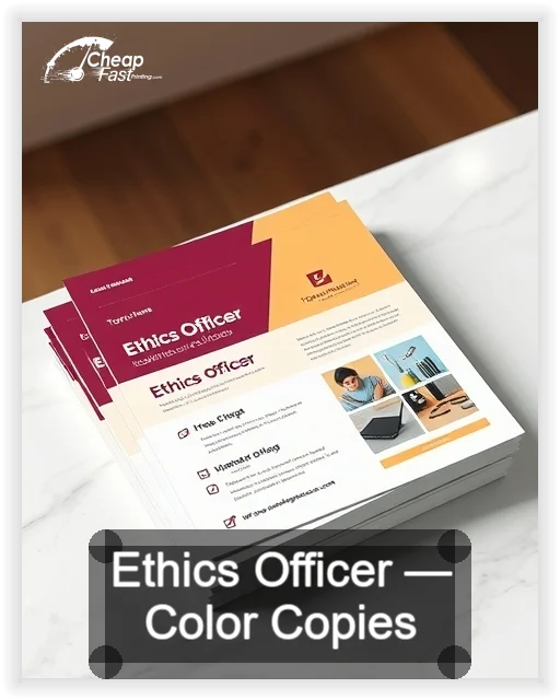 Ethics Officer business card design sample