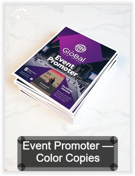 Event Promoter business card design sample