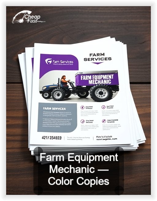 Farm Equipment Mechanic business card design sample