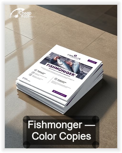 Fishmonger business card design sample