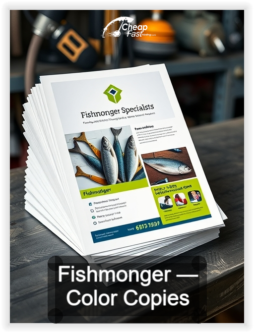 Fishmonger business card design sample