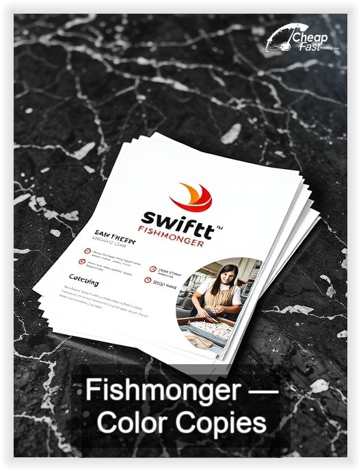 Fishmonger business card design sample