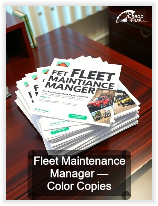 Fleet Maintenance Manager business card design sample