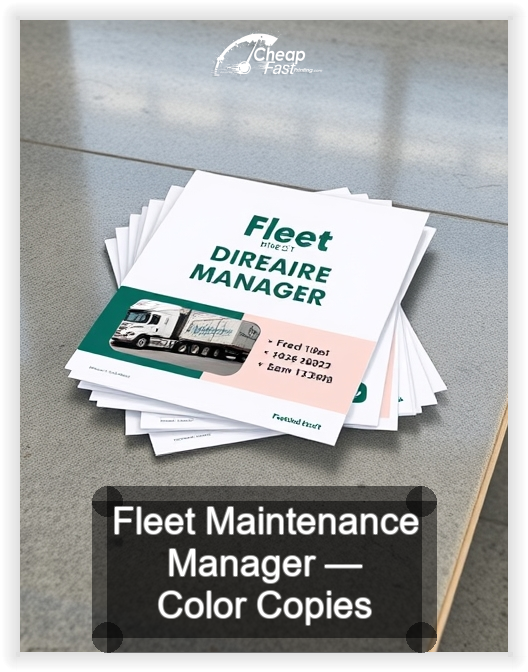 Fleet Maintenance Manager business card design sample