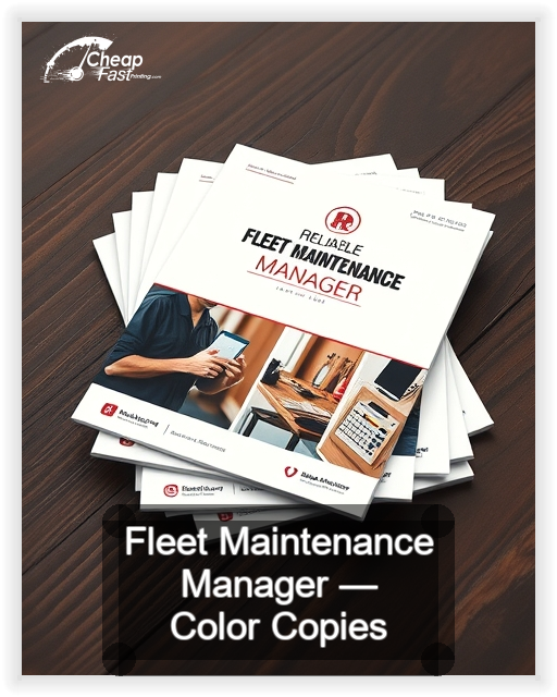 Fleet Maintenance Manager business card design sample