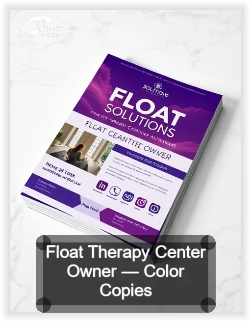 Float Therapy Center Owner business card design sample
