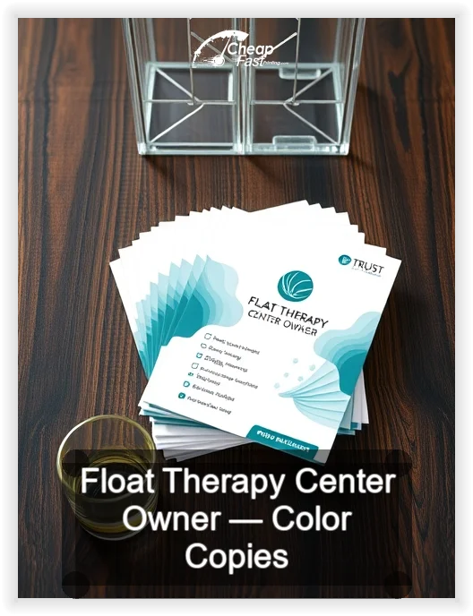 Float Therapy Center Owner business card design sample