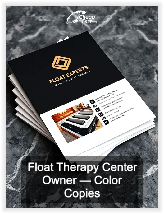 Float Therapy Center Owner business card design sample