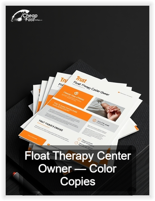 Float Therapy Center Owner business card design sample