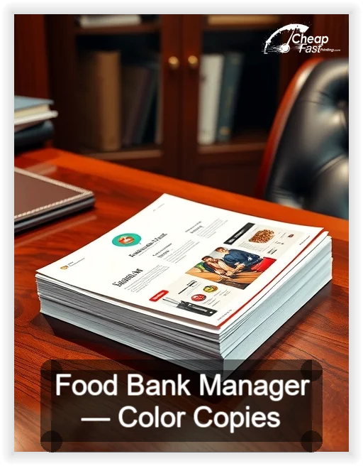 Food Bank Manager business card design sample