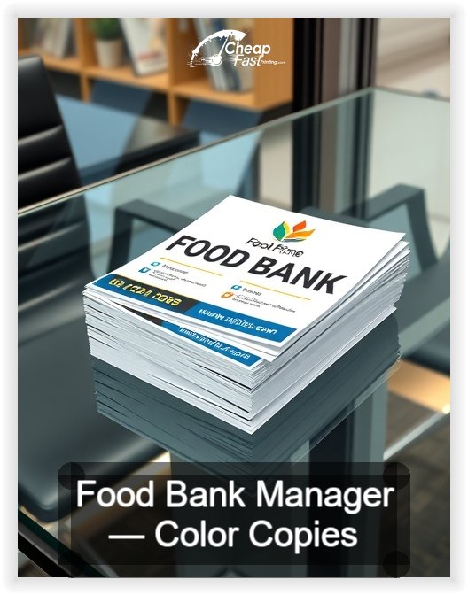Food Bank Manager business card design sample