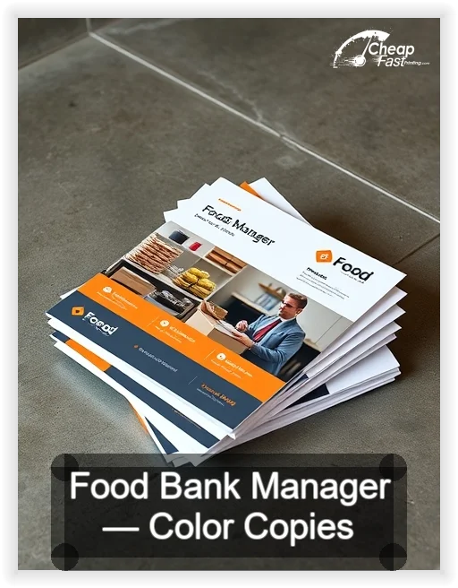Food Bank Manager business card design sample