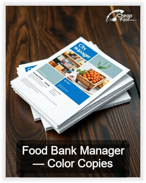 Food Bank Manager business card design sample