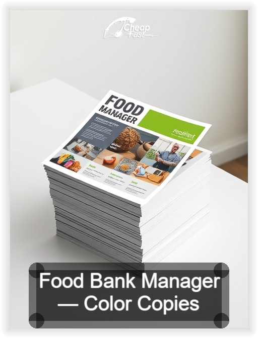 Food Bank Manager business card design sample