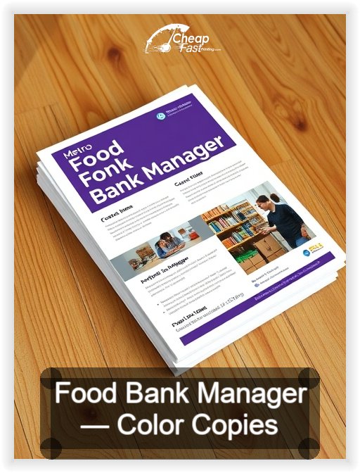 Food Bank Manager business card design sample