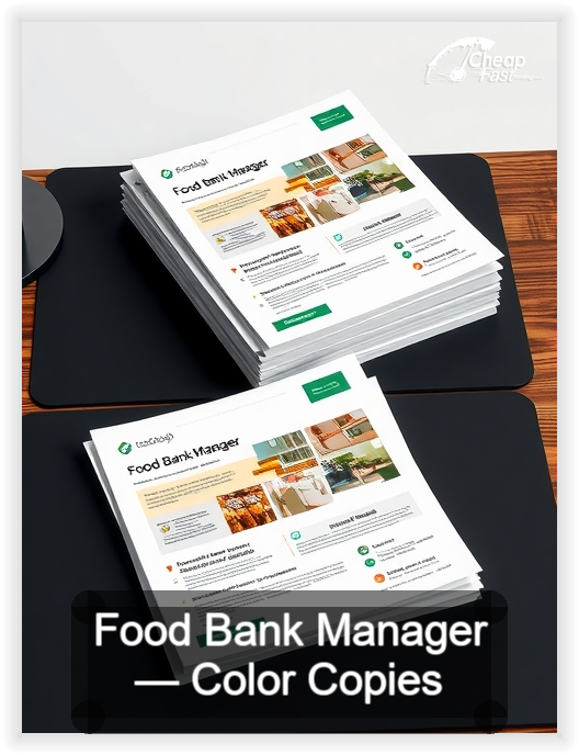Food Bank Manager business card design sample