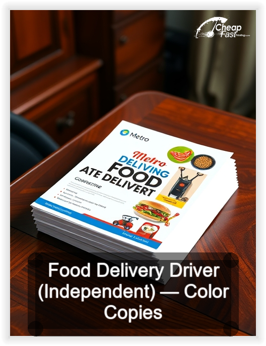 Food Delivery Driver Independent business card design sample