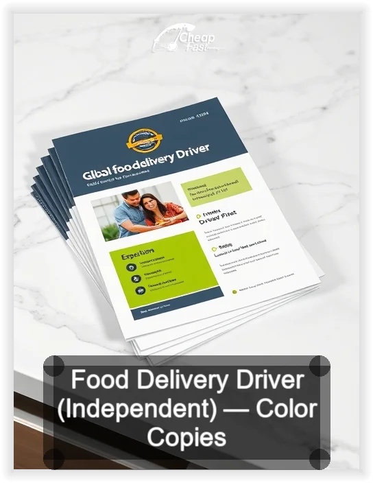 Food Delivery Driver Independent business card design sample