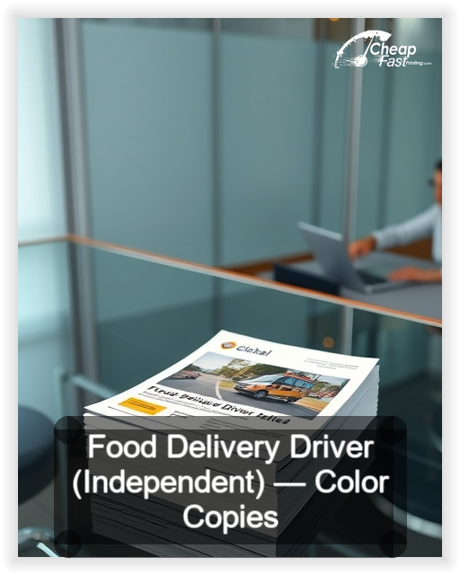 Food Delivery Driver Independent business card design sample