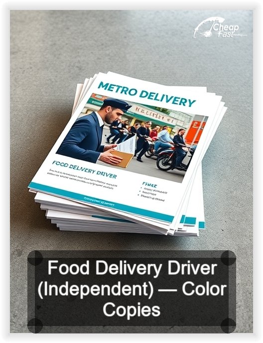 Food Delivery Driver Independent business card design sample
